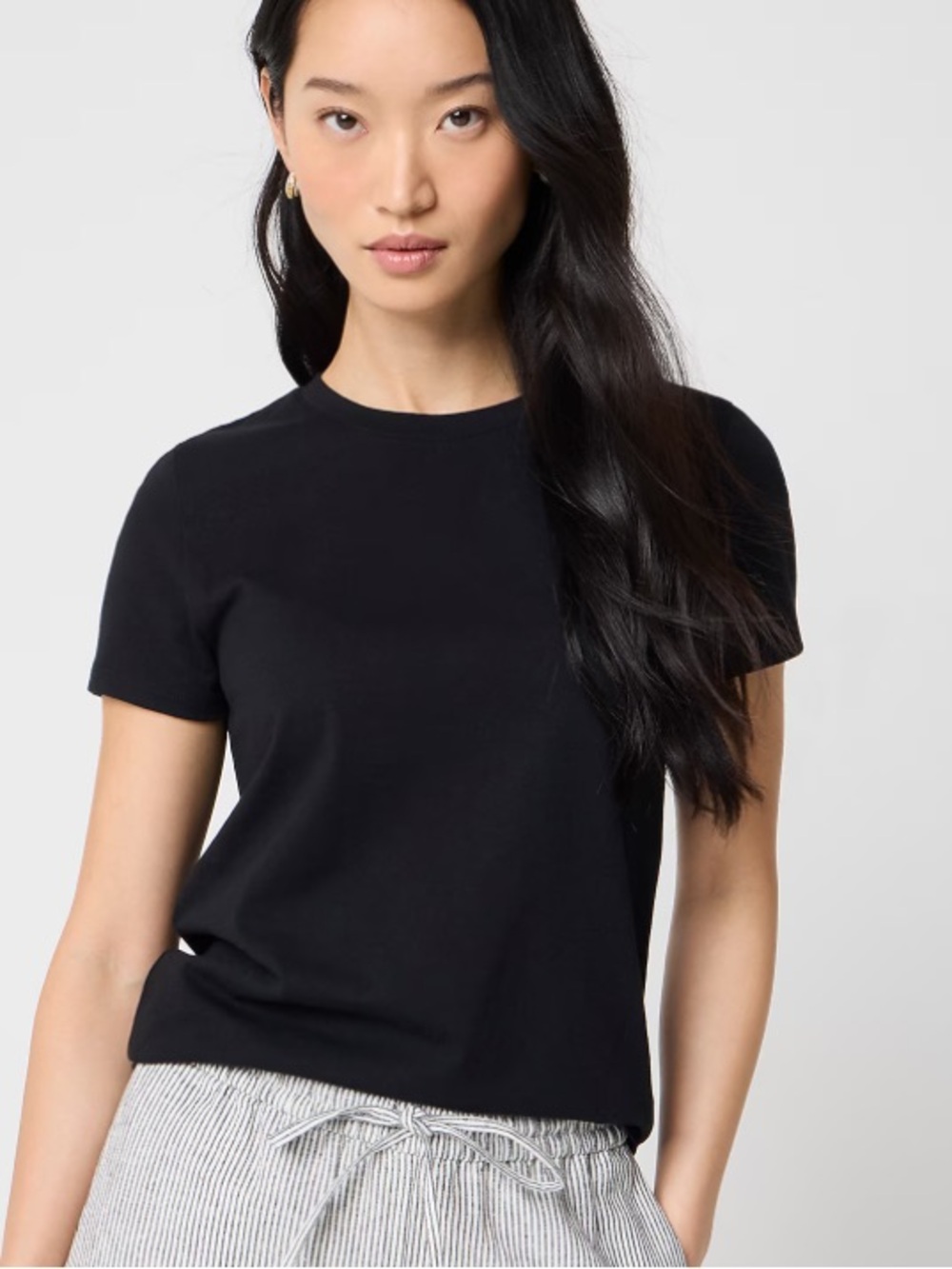 J. Crew Factory Black Jersey Crewneck Tee CQ466 Medium